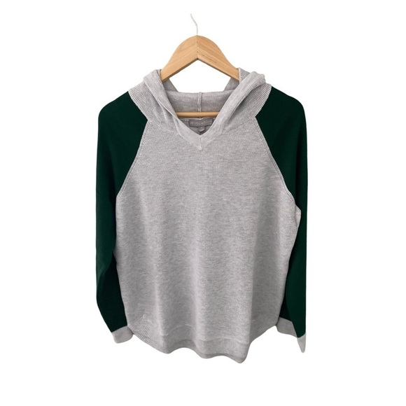 Evolution by Cyrus Women's Gray Rib Knit Pullover Hoodie Top NWT Size XL - Picture 1 of 5